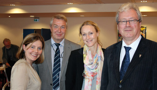 Marit Halonen Christiansen, Dag Brekke, Hege Gjessing og Ottar Grimstad deltok p&aring; jubileumsfeiringen i &Aring;lesund. Foto Lisbet&hellip;
