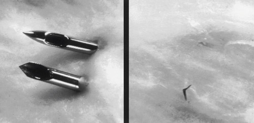 Figure 1  Hole in dural sac caused by pencil point needle (conical, atraumatic needle) and Quincke ground needle (cutting)&hellip;