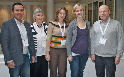 Interimsstyret for Norsk forening for alders- og sykehjemsmedisin: Fra v. Freddy Molina, Kjellaug Enoksen, Pernille&hellip;