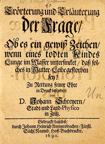 Figure 2  In 1690 &laquo;the lung flotation test&raquo; was described as being used in a case of suspected infanticide. The lungs of the&hellip;