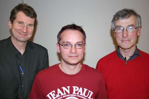 Trondheims-legene Harald Sundby, Kjetil A.H. Karlsen og Sven Erik Gisvold h&aring;per at leger t&oslash;r &aring; sp&oslash;rre mer. Foto A. Ringnes