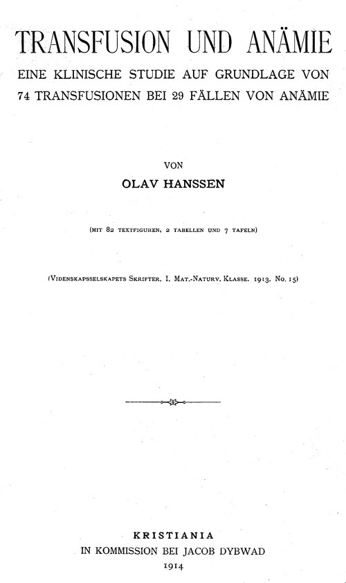 Figur 1  Tittelsiden p&aring; Olav Hanssens monografi