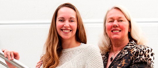 Fra venstre: F&oslash;rsteforfatter Gry Syverstad og sisteforfatter Reidun Torp. Foto: Gunnar F. Lothe, Institutt for medisinske&hellip;