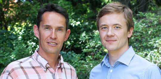 Artikkelens to f&oslash;rsteforfattere &Oslash;yvind Holme (t.v.) og Magnus L&oslash;berg (t.h.). Foto: Privat