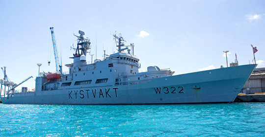 The Norwegian coastguard vessel KV Andenes, escort for the shipping of chemical agents from Syria. Photo: The Norwegian&hellip;
