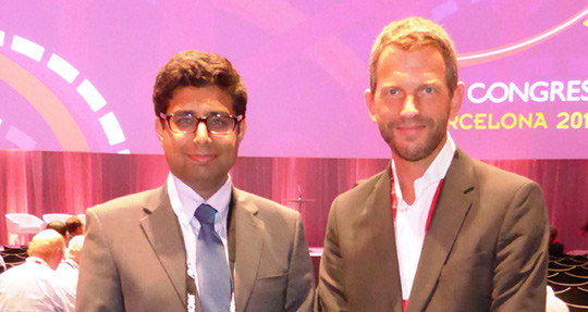 F&oslash;rsteforfatter Dipak Kotecha og medforfatter Thomas von Lueder under presentasjon av studien ved &aring;rets kongress i European&hellip;