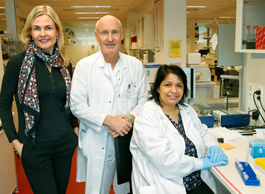 Tre av forskerne bak studien. Fra venstre Johanna Olweus, Arne Kolstad og Shraddha Kumari. Foto: Terje Heiestad&hellip;