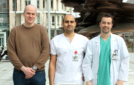 Fra venstre: &Oslash;yvind Salvesen, som er medisinsk statistiker, Sasha Gulati og Ulf Skule Nerland. Foto: John Barnes