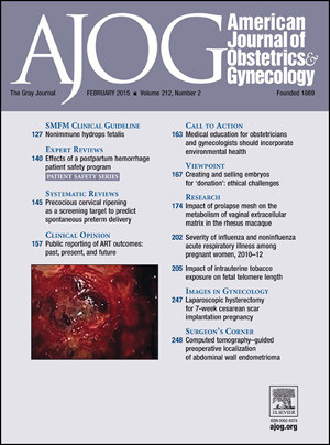 Artikkelen ble e-publisert i det velrennomerte tidsskriftet American Journal of Obstetrics and Gynecology 5.2. 2015