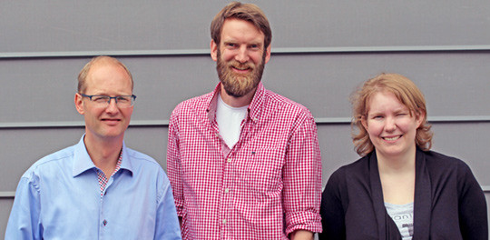 De norske bidragsyterne til studien. Fr&aring; venstre: Gunnar Mellgren, Simon Dankel og Christine Haugen. Foto: Jan-Inge Bjune