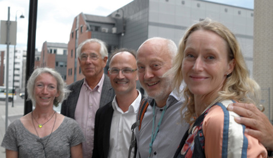 Anette Fosse (f.v.), Jacob Torfing, Magnus Lind og Kristian Fanghol innledet til debatten som ble ledet av Hege Gjessing&hellip;