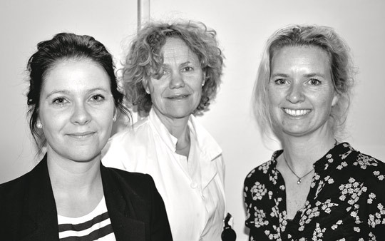 Fra venstre Ragnhild Justad-Berg, Anne Eskild, Ellen Marie Str&oslash;m-Roum. Foto: Anita Westlund, Kvinneklinikken, Akershus&hellip;