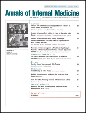 Artikkelen ble e-publisert 26.9.2016 i Annals of Internal Medicine, ett av verdens mest velrenommerte medisinske tidsskrifter