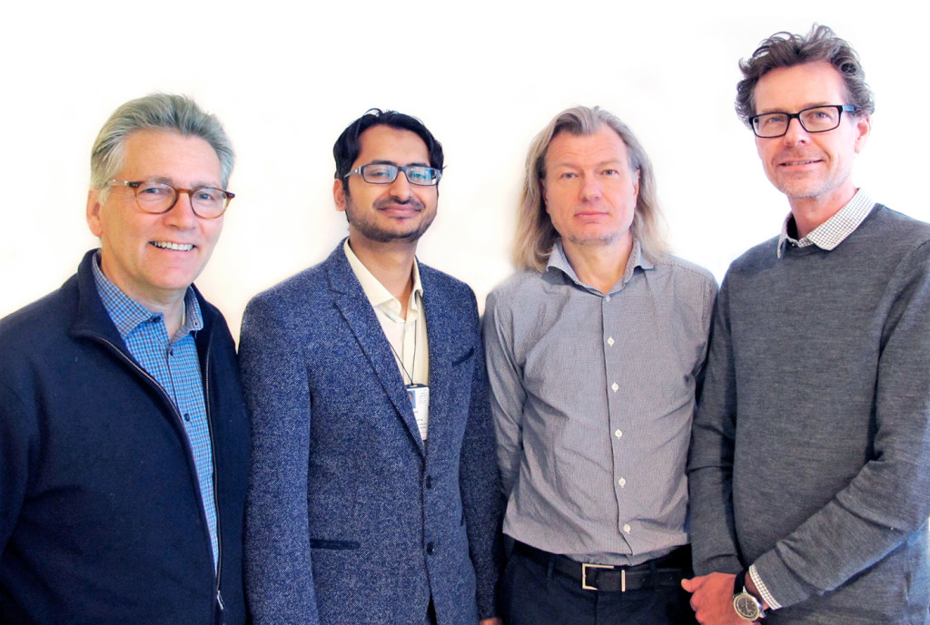 Fra venstre Petter Gjersvik, Mohammad Rizvi, Bjarte Aagnes og Bj&oslash;rn M&oslash;ller, som sammen med transplantasjonsmedisinere ved&hellip;