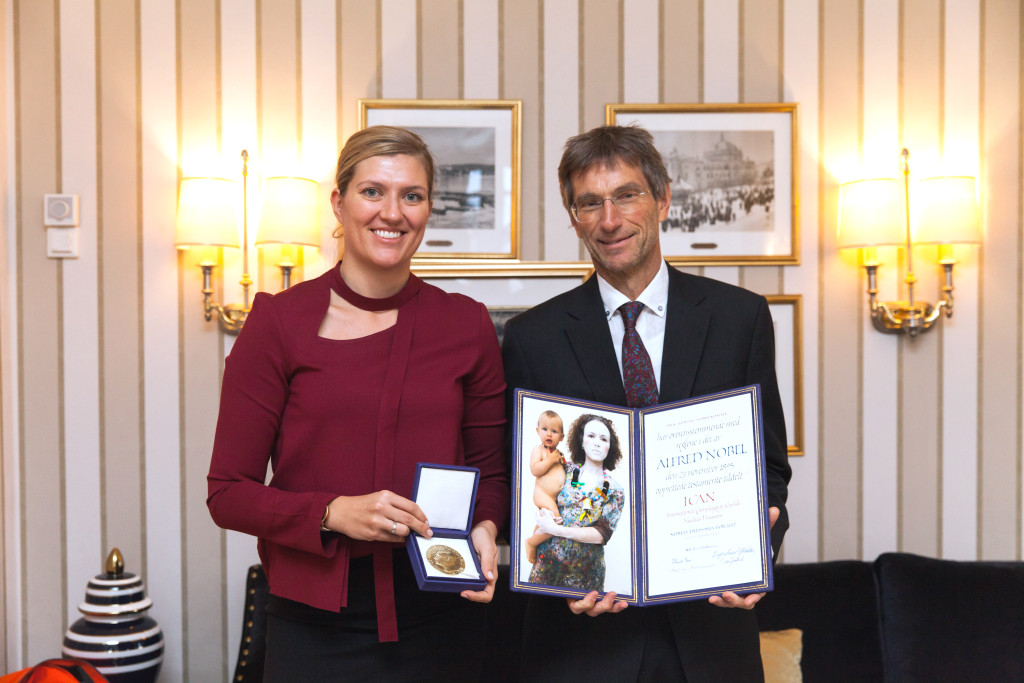 Beatrice Fihn, Executive Director of the International Campaign to Abolish Nuclear Weapons (ICAN), and Tilman Ruff, co&hellip;