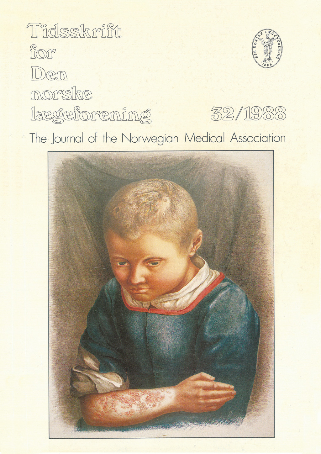 Forsiden av Tidsskriftet nr. 32/1988, med illustrasjonen &laquo;Favus&raquo; malt av Johan Ludvig Losting.