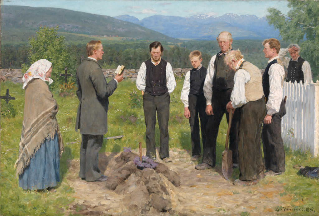 A reminder of the importance of rituals in mourning processes. &laquo;Peasant burial&raquo; by Erik Werenskiold, 1885. Photo: B&oslash;rre&hellip;