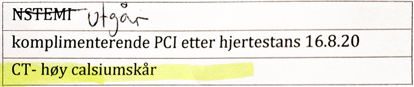 Figur 1 Eksempel p&aring; arbeidsliste ved hjertelaboratoriet ved Haukeland universitetssjukehus.