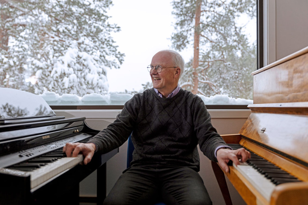 P&aring; musikkrommet er det mange tangenter &aring; spille p&aring;. Foto: Christian Tunge