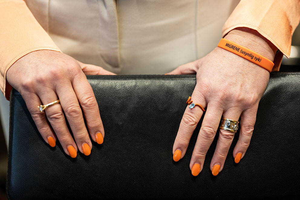 GJENNOMF&Oslash;RT: Oransjefargen f&oslash;lger Tine Poole uansett hvor hun er. Foto: John Trygve Tollefsen