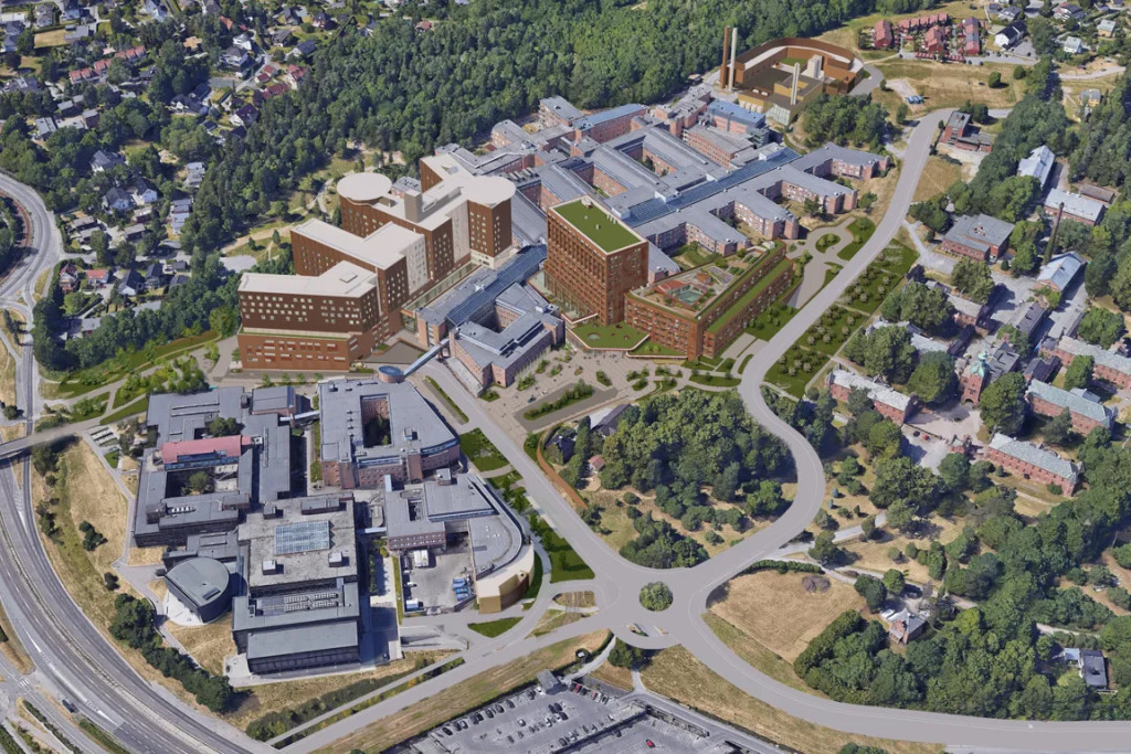 Oversiktsillustrasjon over Nye Rikshospitalet: Prosjekteringsgruppen Nye Rikshospitalet 