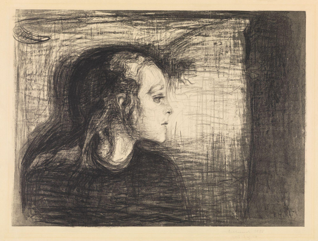 Det syke barn I (1896), Edvard Munch (1863&ndash;1944). Trykket av Auguste Clot (1858&ndash;1936). Foto: Nasjonalmuseet / Ivars&oslash;y, Dag&hellip;