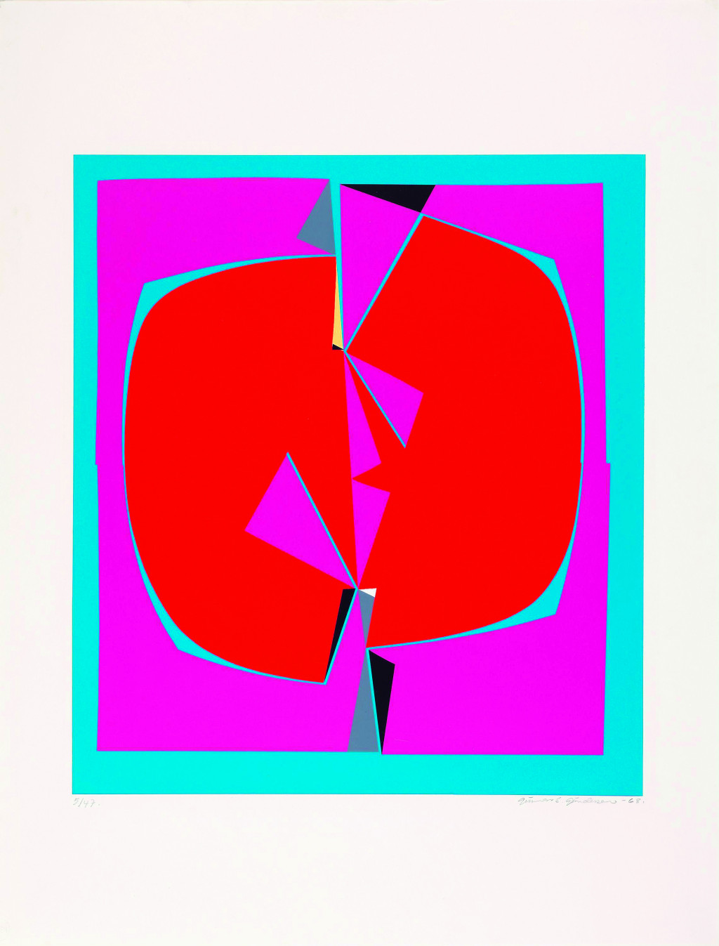 Illustrasjon: Komposisjon (1968), Gunnar S. Gundersen (1921&ndash;1983). Foto: Therese Husby. &copy; Gunnar S. Gundersen / BONO